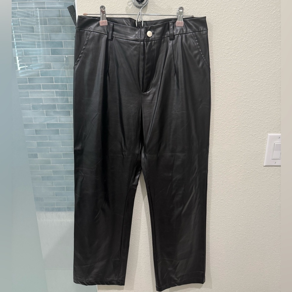 Princess Polly Faux Black Leather Pants